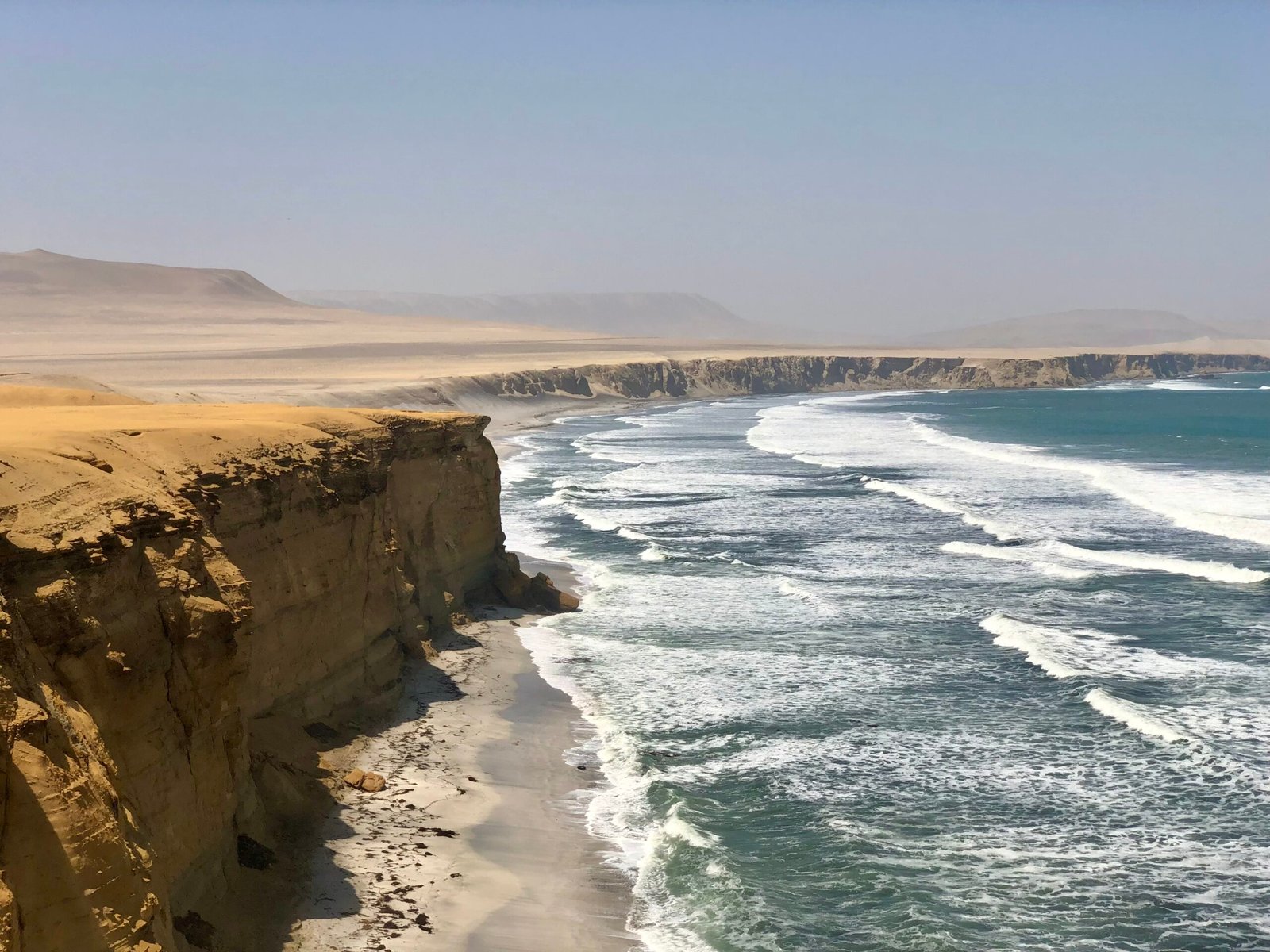 The Paracas coastal rocks in Peru.